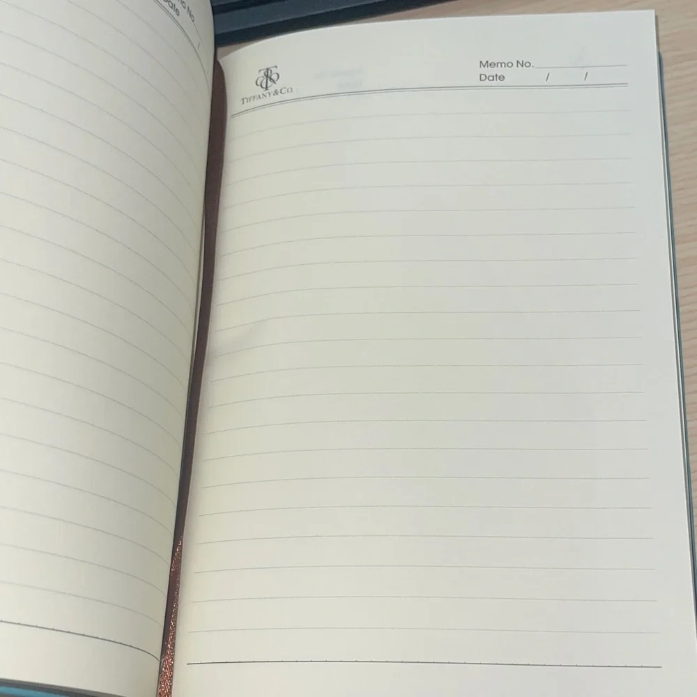 TIFFANY & CO. Suede Leather Notebook & Pen